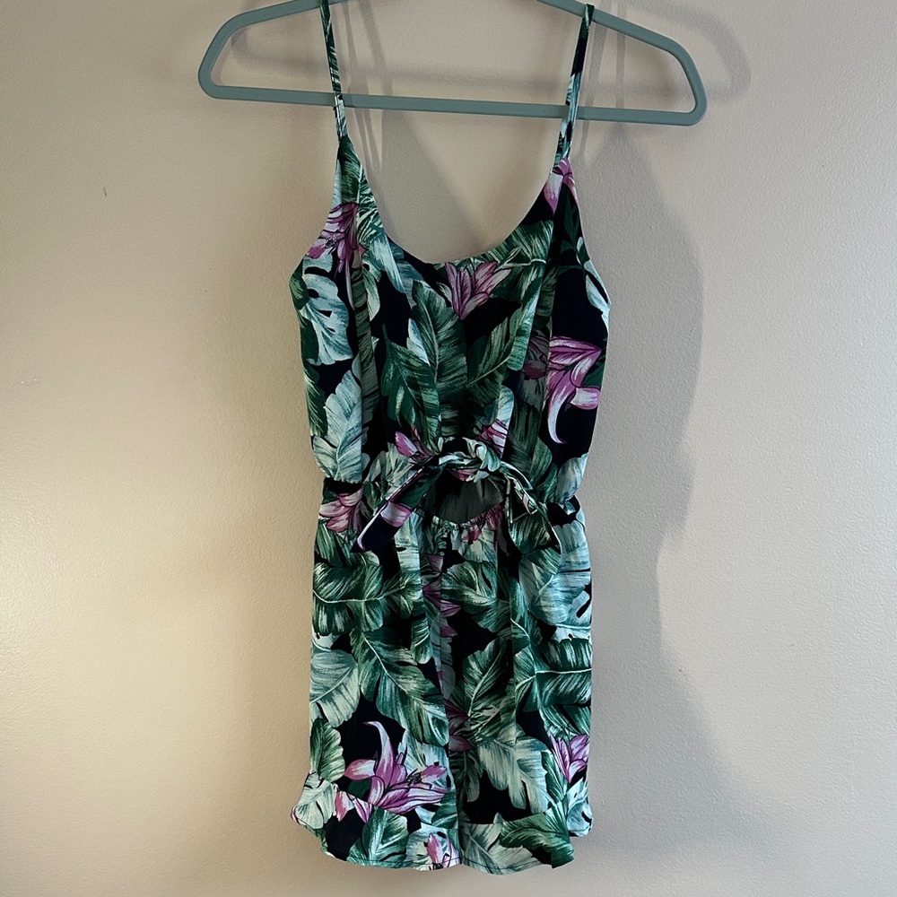 Floral Green and Purple Jumpsuit